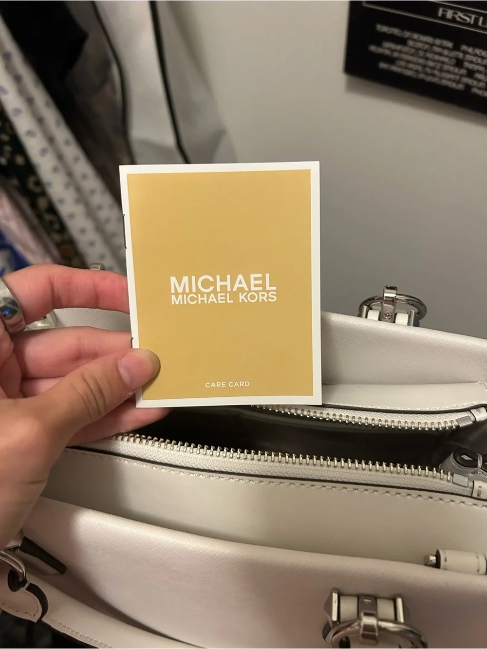 Michael Kors White Saffiano Leather Top-Handle Satchel with Silver Hardware NWOT